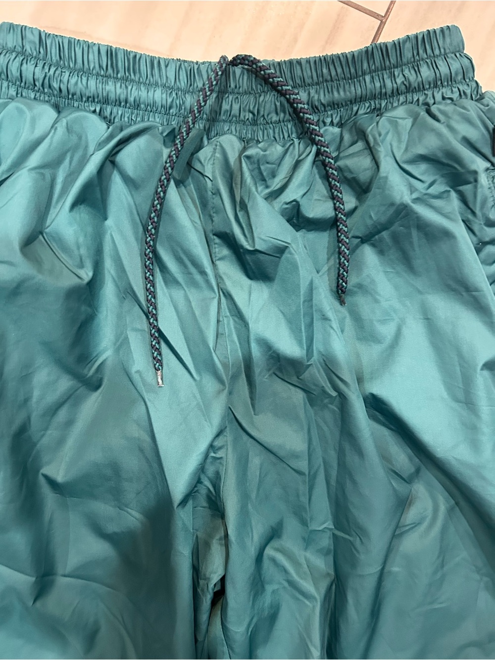 Vtg Hummel Track Pants Mens XL Nylon Teal  Baggy Relaxed 90s Windbreaker Y2K - Picture 3 of 5